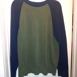Navy blue and green sweater